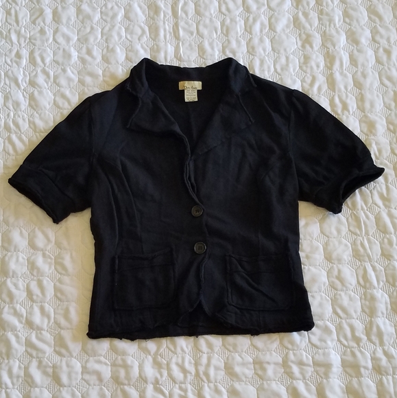 Women's Casual Black Two Button Jacket Sz L - Picture 1 of 3